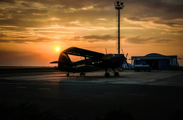 Mayske Regio Dnipro Oekraïne Juli 2019 Vintage Propeller Parachutespringen Sportvliegtuig — Stockfoto