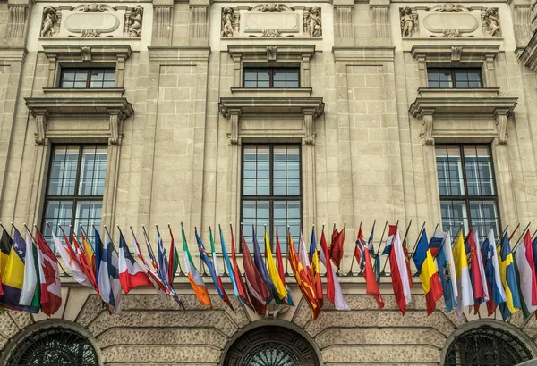 Viena Austria Julio 2019 Banderas Estatales Multicolores Los Estados Europeos — Foto de Stock