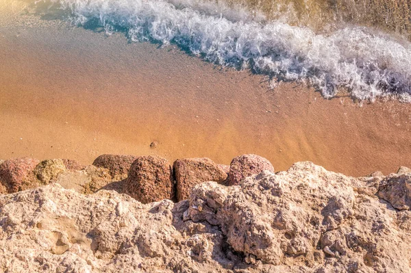 Rocas Piedra Junto Mar Costa Del Mar Egipto — Foto de Stock