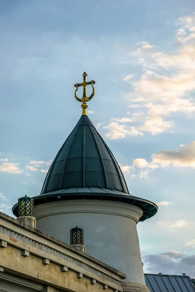 Facade Bell Tower Ancient Zvirinets Monestine Kiev Ukraine — стокове фото