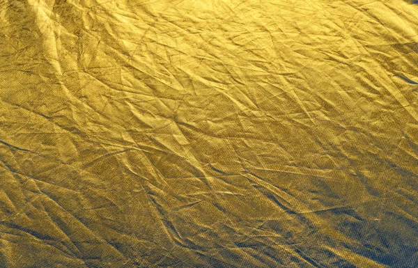 Gyűrött Arany Ezüst Szintetikus Szövet Textúrája — Stock Fotó