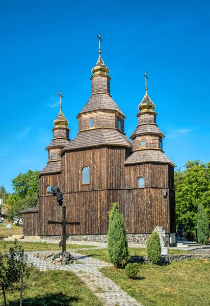 Дерев Яна Будівля Православної Церкви Селі Церква Святого Праведного Петра — стокове фото