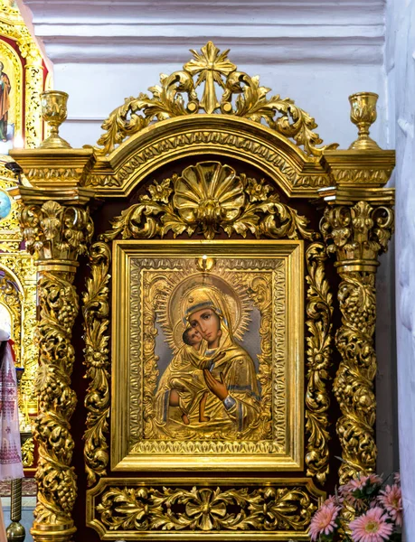 Iconos Sagrados Virgen María Iglesia Elías Subotiv Ucrania — Foto de Stock