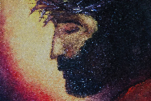 Jezus Christus pictogram. origineel olieverfschilderij op doek — Stockfoto