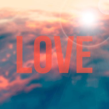 Kızıl gökyüzü illüstrasyon Mevsimlik arka plan üzerinde seviyorum