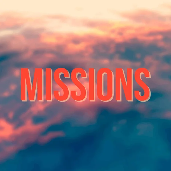 ミッション - レッド ・ スカイ blured 背景に — ストック写真