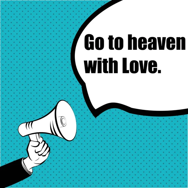 Slogan idée pour votre projet : LONG LIVE LOVE - main avec un mégaphone — Image vectorielle