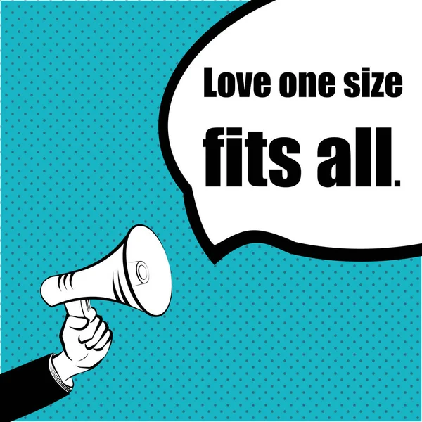 Slogan idee voor uw project: Love - vergeet The Rest - hand met een megafoon — Stockvector