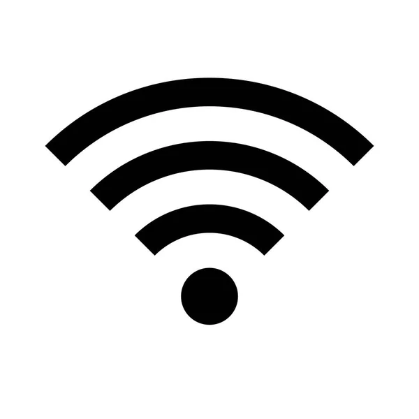 Wifi Symbol Schwarze Farbe Auf Weißem Vektor Illustration — Stockvektor