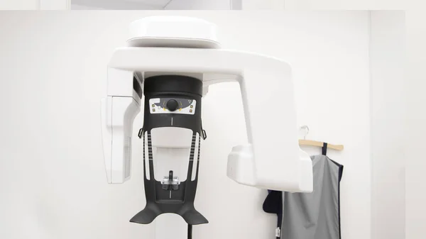 hightech digital equipment for panoramic x-ray with the white wall