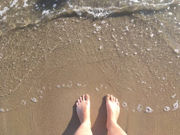 Ноги Пляже — стоковое фото