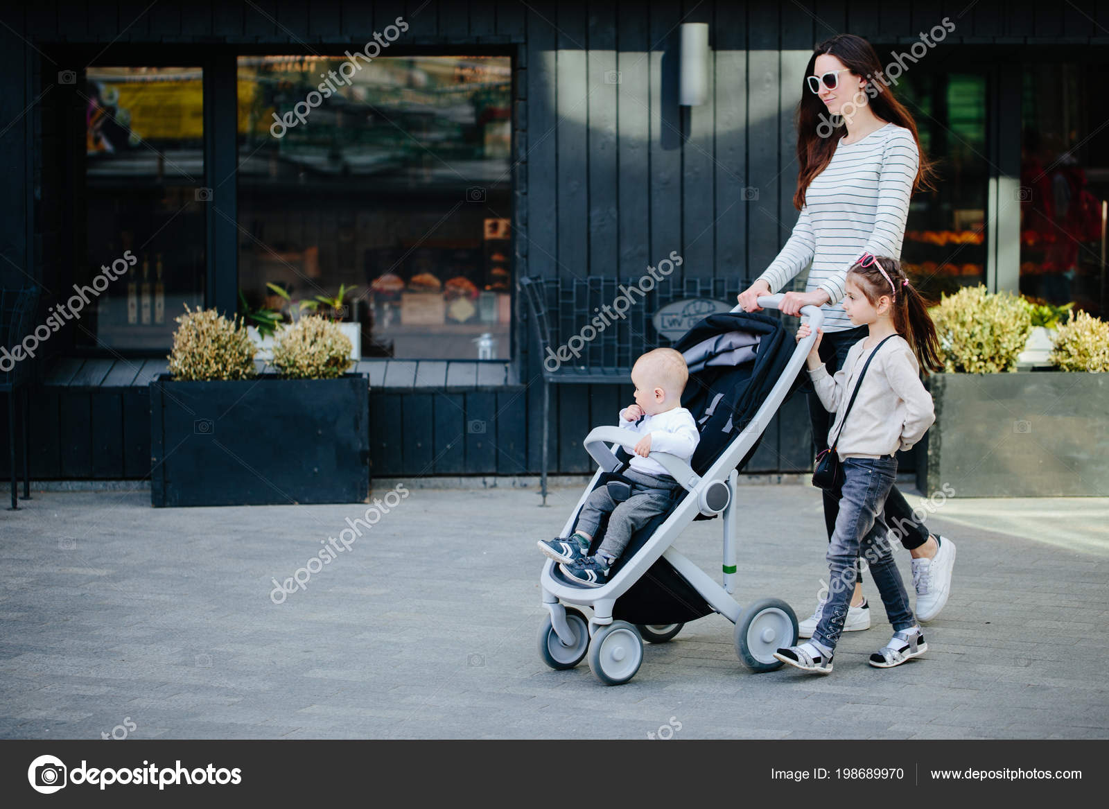 baby on a stroller