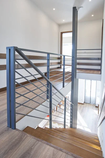 Wooden stairs architecture design. home stairs in interior — Stock Photo, Image