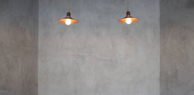 Ampul ile çimento duvar doku arka plan duvar