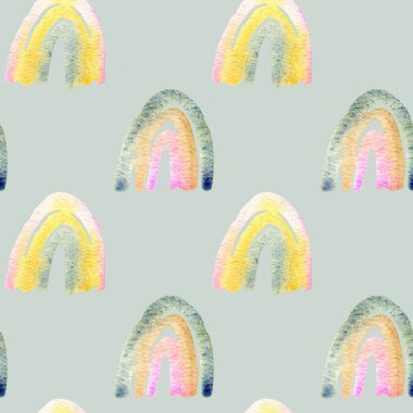 Gökkuşağı deseni, tekstil, ambalaj, tebrik kartları, duvar kağıdı için suluboya desen.