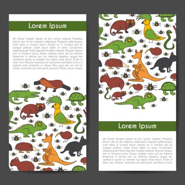 Vektör karikatür çizim el ile Avustralya hayvanlar arka plan çizilmiş. Avustralya kanguru, koala, emu, wombat. Çizgi film vektör Hayvanat Bahçesi karakterleri. Avustralya turizm kavramı. Doğa yaban hayatı arka plan