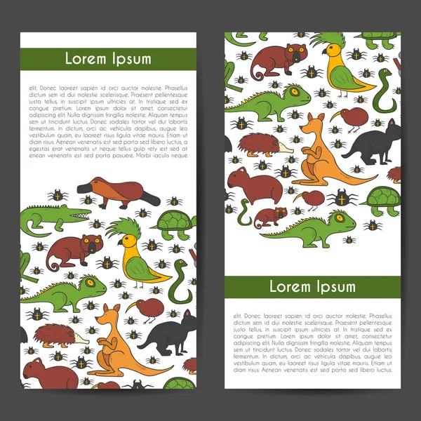 Vektör karikatür çizim el ile Avustralya hayvanlar arka plan çizilmiş. Avustralya kanguru, koala, emu, wombat. Çizgi film vektör Hayvanat Bahçesi karakterleri. Avustralya turizm kavramı. Doğa yaban hayatı arka plan