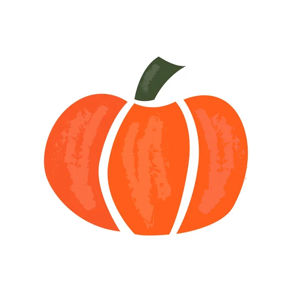 Vector Cartoon Illustration Orange Pumpkin Fresh Vegetable Food Icon Autumn — Stock Vector