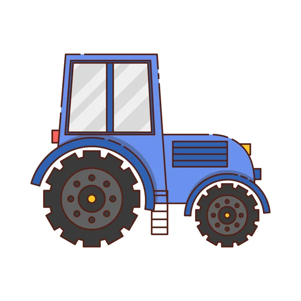 Tractor de desene animate plat Vector pe fundal alb — Vector de stoc