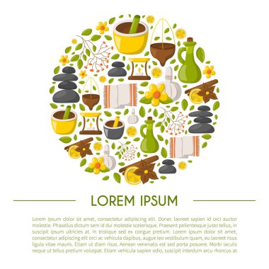 Vektör karikatür ayurveda arka plan