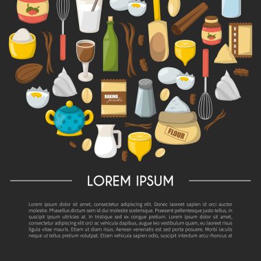 Vektör karikatür maddeler arka plan pişirme