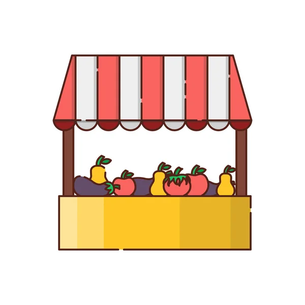 Vettoriale cartone animato piatto fattoria mercato vetrina cion — Vettoriale Stock
