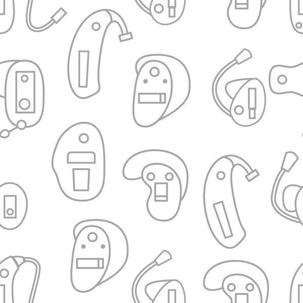 Conjunto de vetores com ícones de aparelhos auditivos de linha plana —  Vetores de Stock