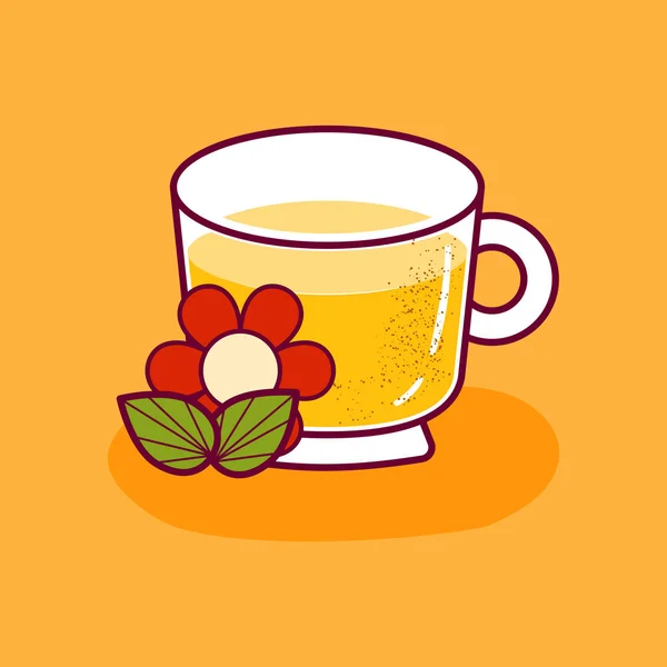 Tasse isolée vectorielle de dessin animé avec tisane — Image vectorielle