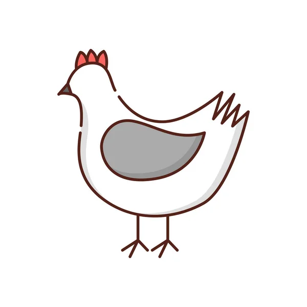 Vector plana gallina de dibujos animados aislado sobre fondo blanco — Vector de stock