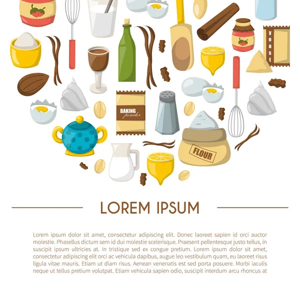 Vektör karikatür maddeler arka plan pişirme