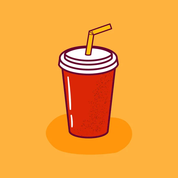 Vector de dibujos animados sin alcohol smoothie o soda bebida icono — Vector de stock