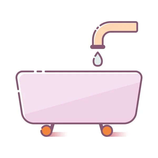 Vector de dibujos animados icono de baño plano — Vector de stock