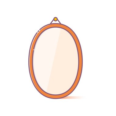 Ayna vektör simge şablon izole beyaz arka plan üzerinde