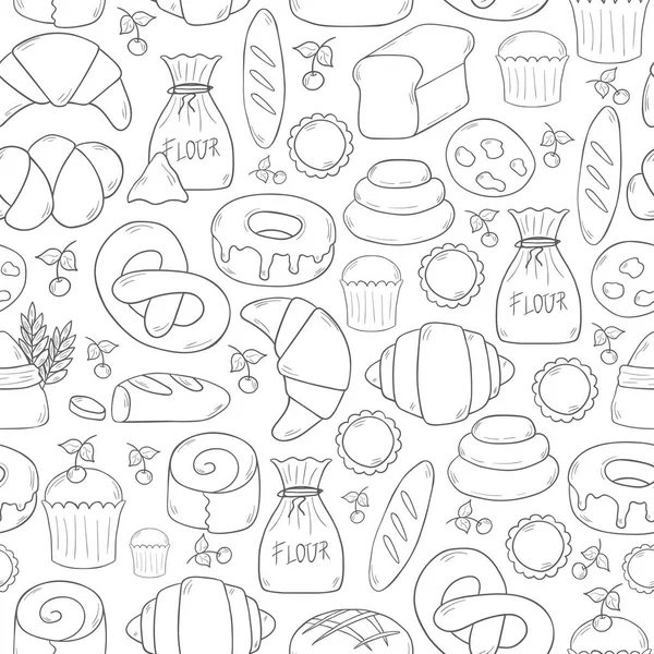 Pastelería de dibujos animados vectorial panadería — Vector de stock