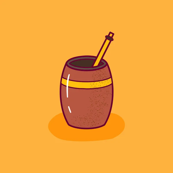 Vecteur dessin animé plat thé mate icône isolée — Image vectorielle
