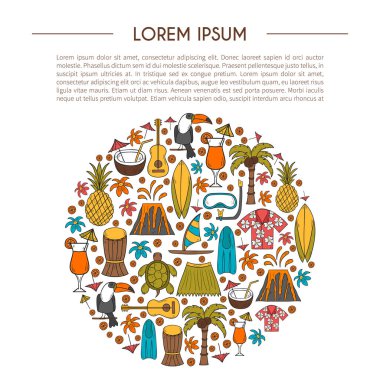 Hawaii arka plan vektör el çekilmiş