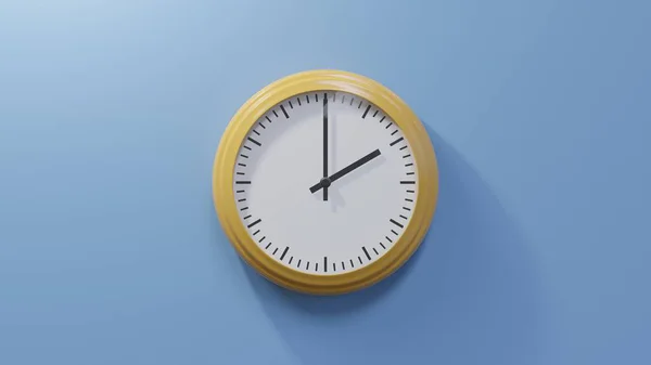 Glossy Orange Clock Blue Wall Two Clock Time — Stock Photo, Image