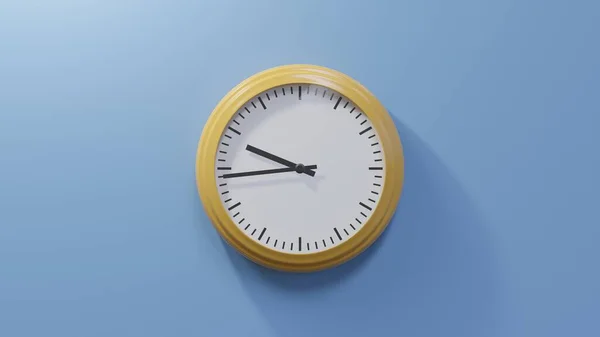 Glossy Orange Clock Blue Wall Forty Four Nine Time — Stock Photo, Image