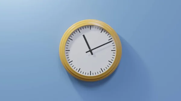 Relógio Laranja Brilhante Numa Parede Azul Onze Onze Tempo — Fotografia de Stock