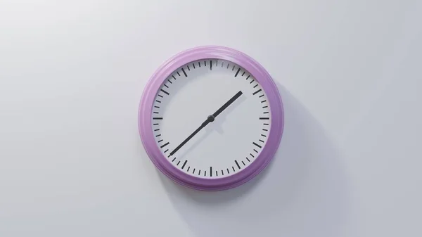 Glossy Pink Clock White Wall Thirty Eight One Time — Stock Photo, Image