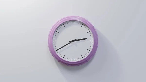 Relógio Rosa Brilhante Uma Parede Branca Vinte Três Tempo — Fotografia de Stock