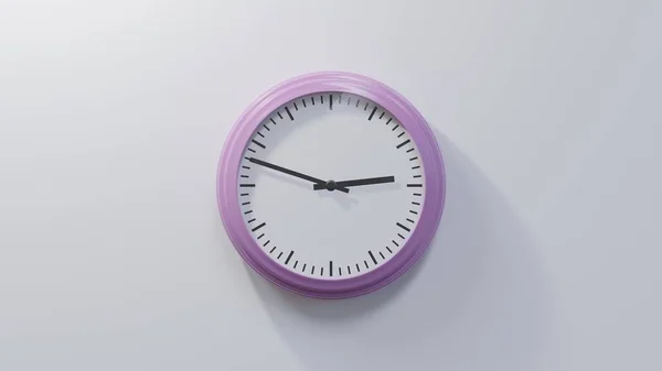 Glossy Pink Clock White Wall Forty Eight Two Time — Stock Photo, Image