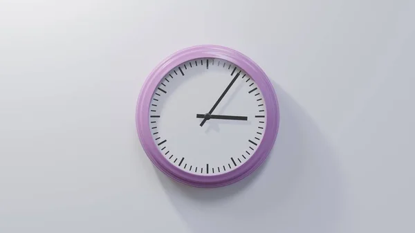 Glänzend Rosa Uhr Einer Weißen Wand Sechs Nach Drei Ist — Stockfoto