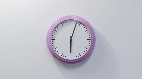 Glossy Pink Clock White Wall Three Six Time — Stock Photo, Image