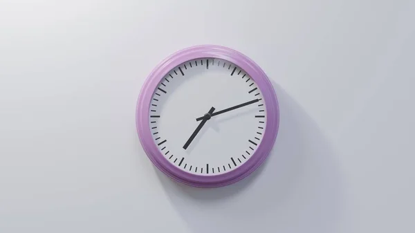 Relógio Rosa Brilhante Numa Parede Branca Tempo — Fotografia de Stock