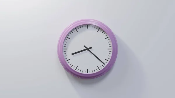 Glossy Pink Clock White Wall Twenty Two Eight Time — Stock Photo, Image