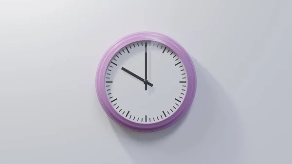 Relógio Rosa Brilhante Uma Parede Branca Dez Horas Tempo — Fotografia de Stock
