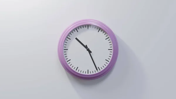 Glossy Pink Clock White Wall Twenty Six Ten Time — Stock Photo, Image