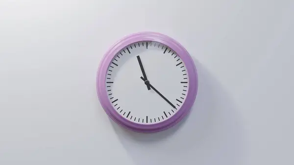 Glossy Pink Clock White Wall Twenty Two Eleven Time — Stock Photo, Image