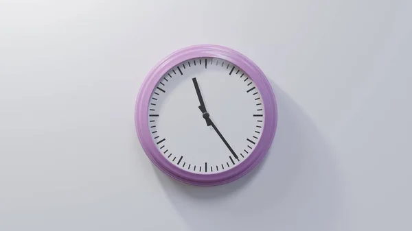 Glossy Pink Clock White Wall Twenty Four Eleven Time — Stock Photo, Image